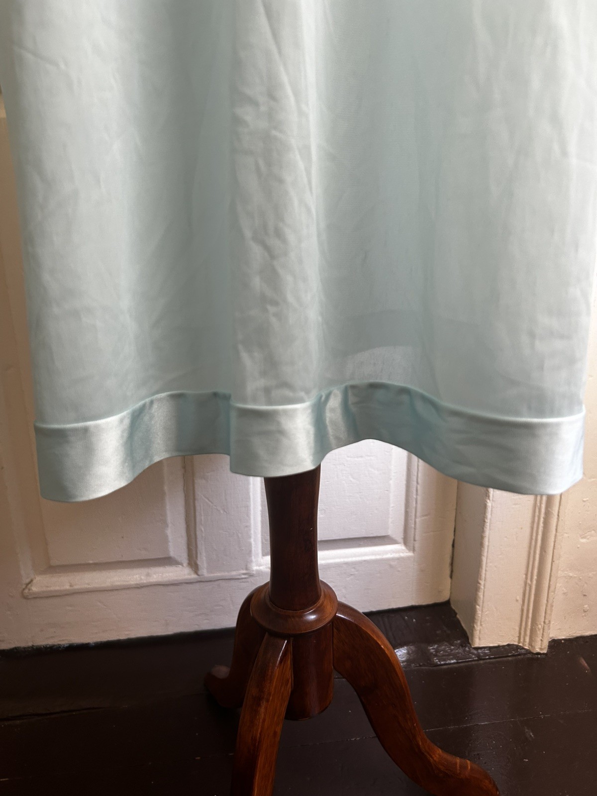 Vintage 1970s Vanity Fair Blue Sleeveless Nylon Chemise Nightgown Ruched Medium