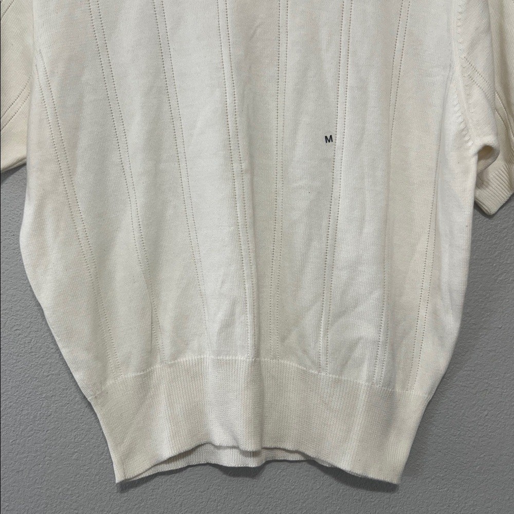 Vintage 90’s Casual Corner Women’s Med Cream Short Sleeve Top Timeless New