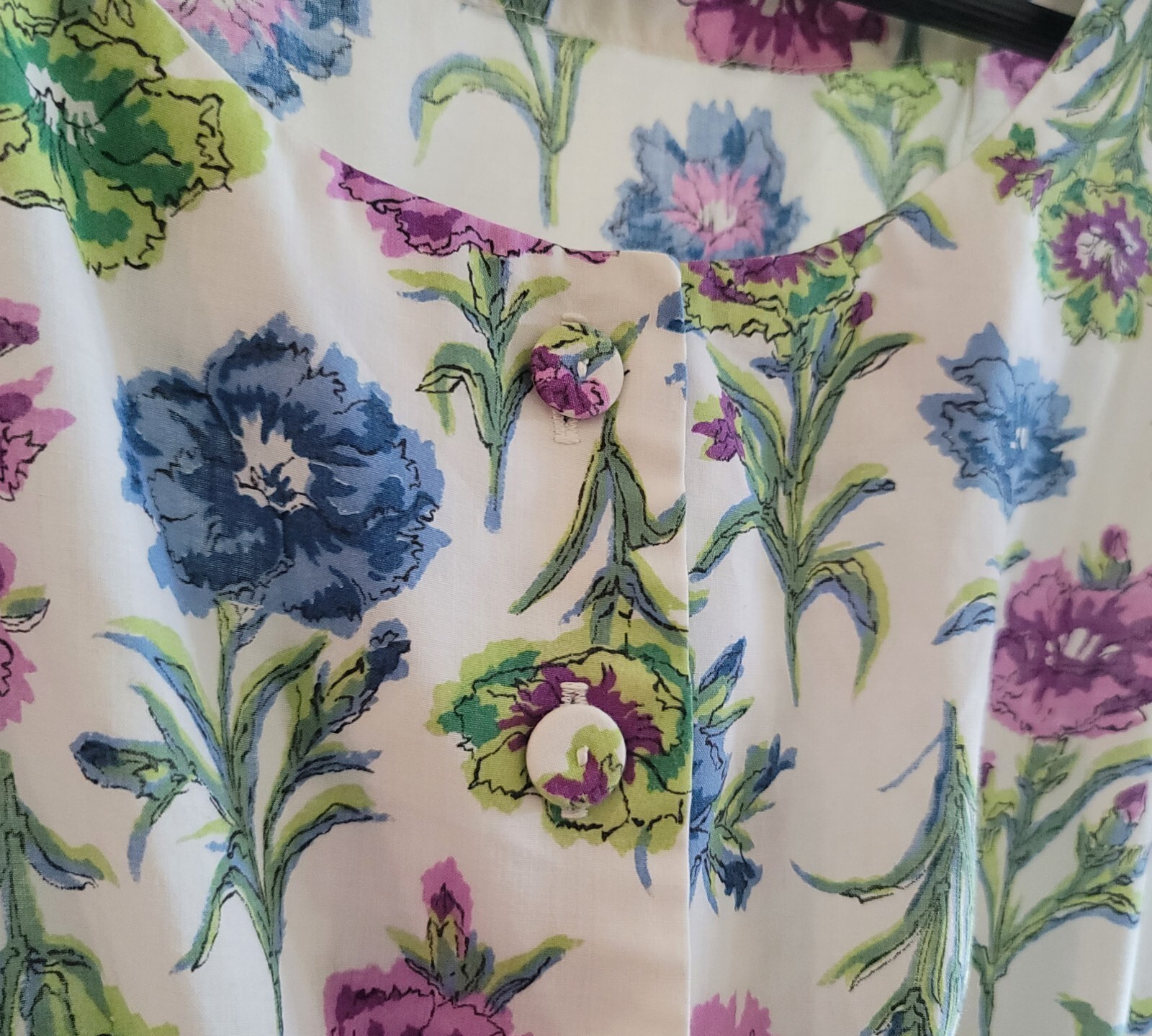 VTG Tanner Of North Carolina Farmcore Floral Cotton Tea Midi Dress Sz 8