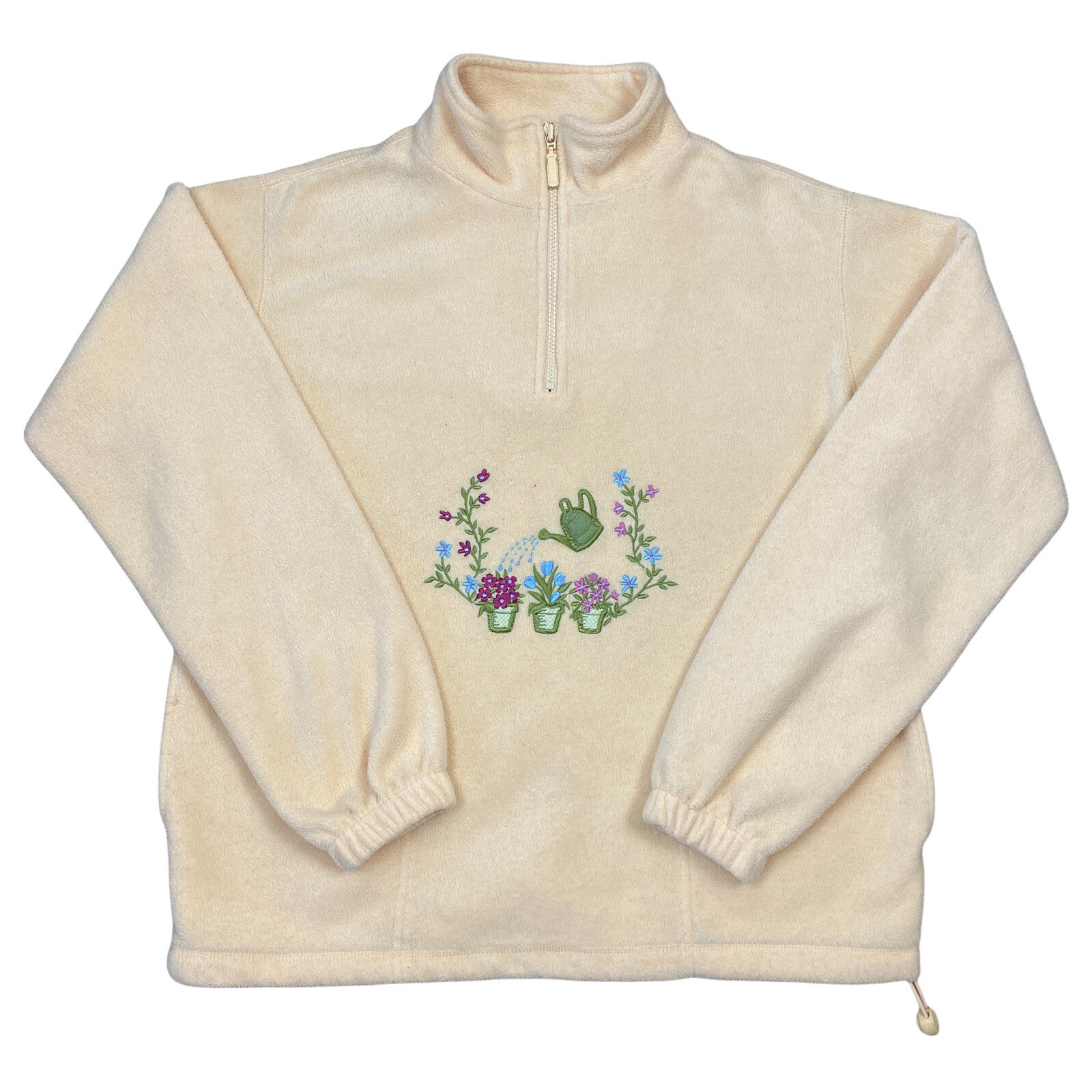 Vintage Northern Reflections Sweater Small Yellow Cottagecore Floral Gardening
