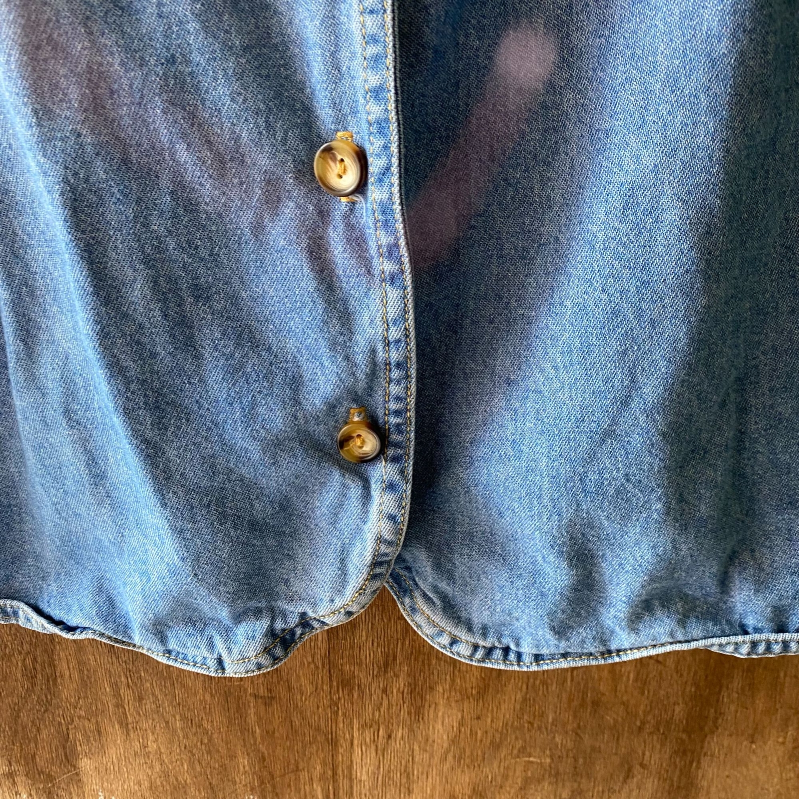 Vintage 90s JUST FOR WOMEN Buttonfront DENIM SKIRT Shirttail HEM 20W