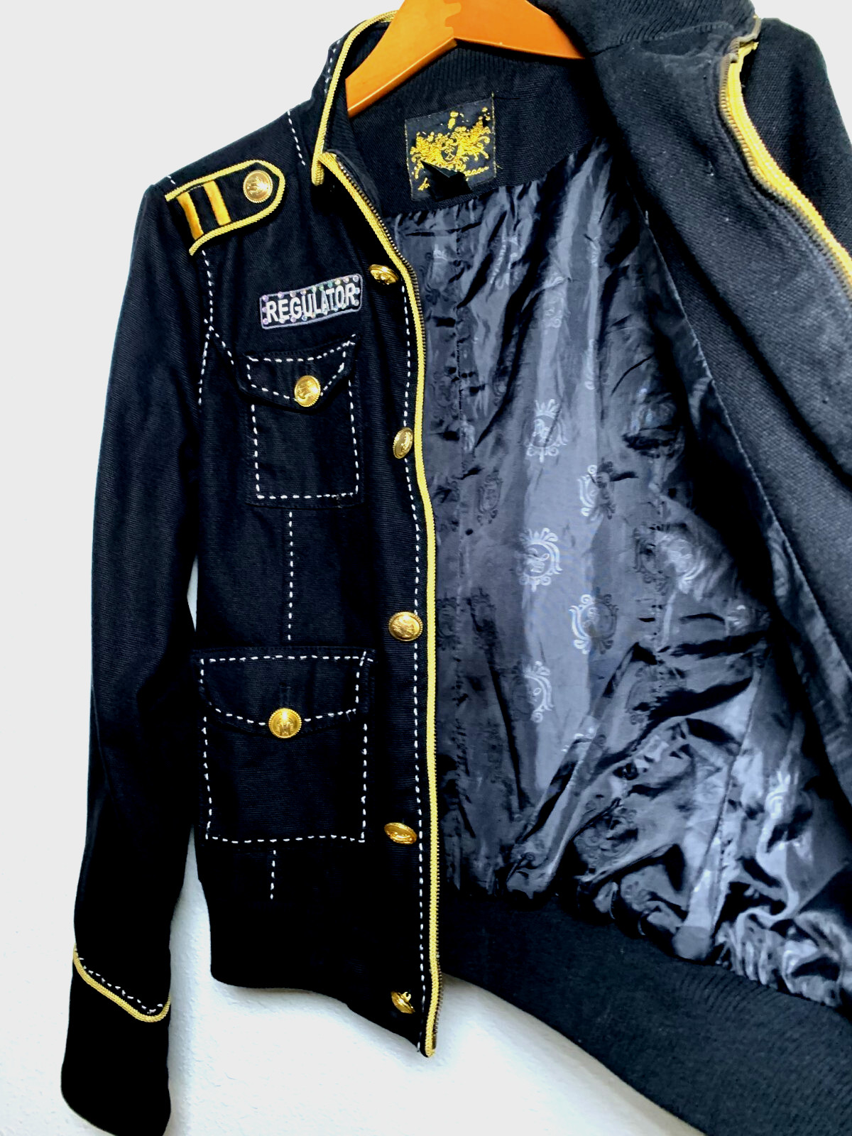 Sour n Cream Women’s Military/Police Style Black Wool Embroidered Jacket Size M.