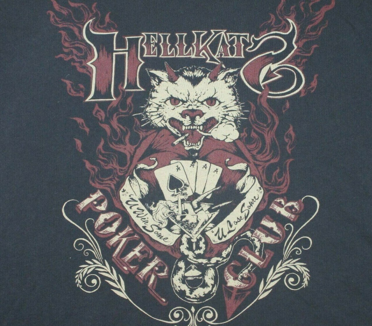 Lucky Brand Hell kat Hell Kat Poker Club „U Win Some Lose some T shirt large