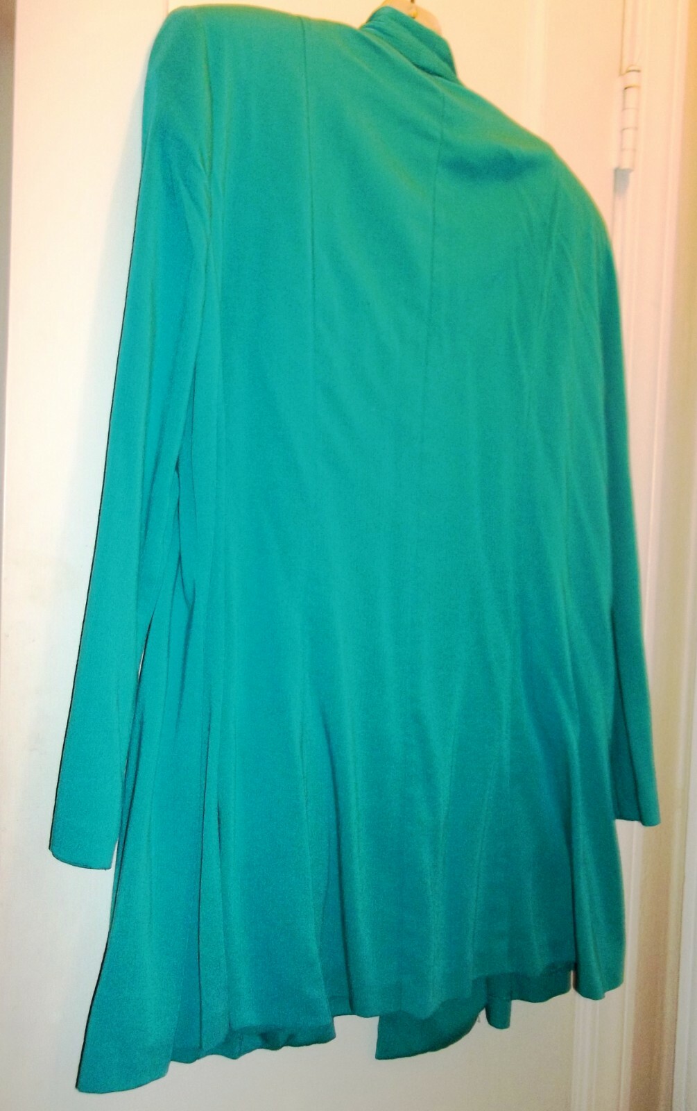 Maggie Lawrence Vintage Turquoise Skirt Set Suit Tunic Top Textured Fabric Sz M