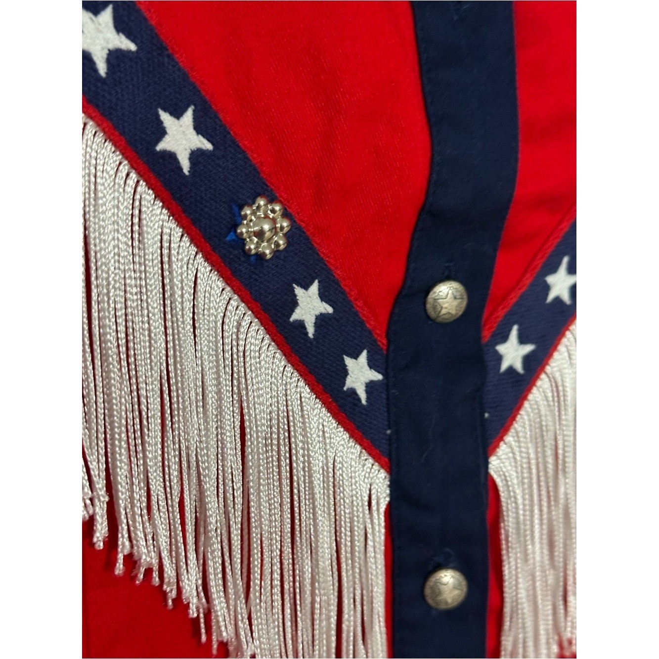 Vintage Banjo American Fringe Western Roper Button Down Shirt Women’s Size Large