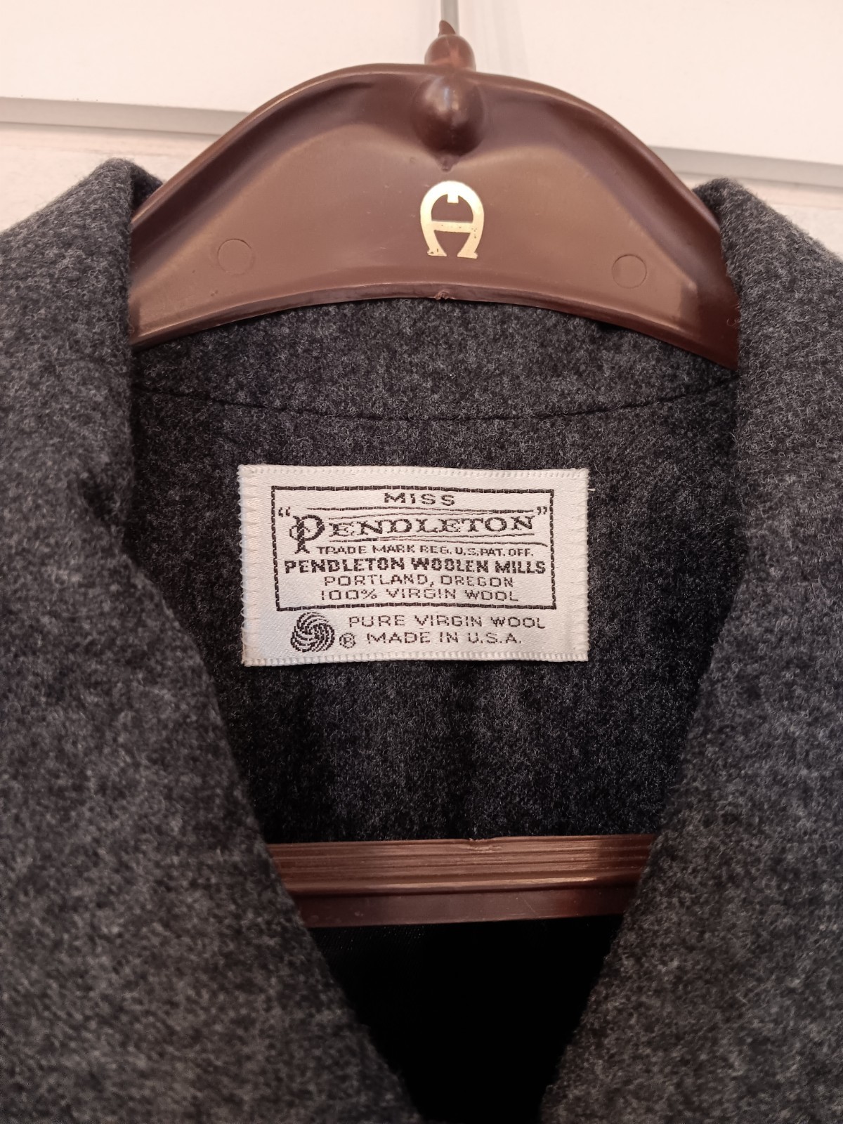 Vintage Miss Pendleton 100% Wool Gray Blazer Jacket Size 16