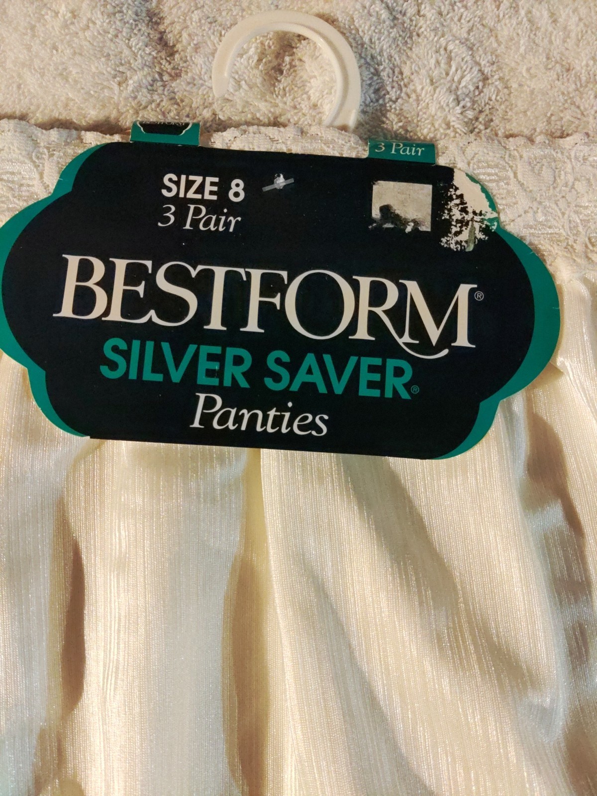 3 Pair Vintage Bestform Brief Panties Wide Lace Stripe Silky Soft 100% Nylon Sz8
