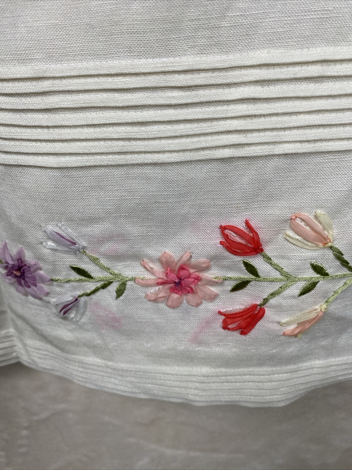 Positive Attitude Maxi Dress Womens 10 Embroidery Floral Short Sleeve Linen Blen