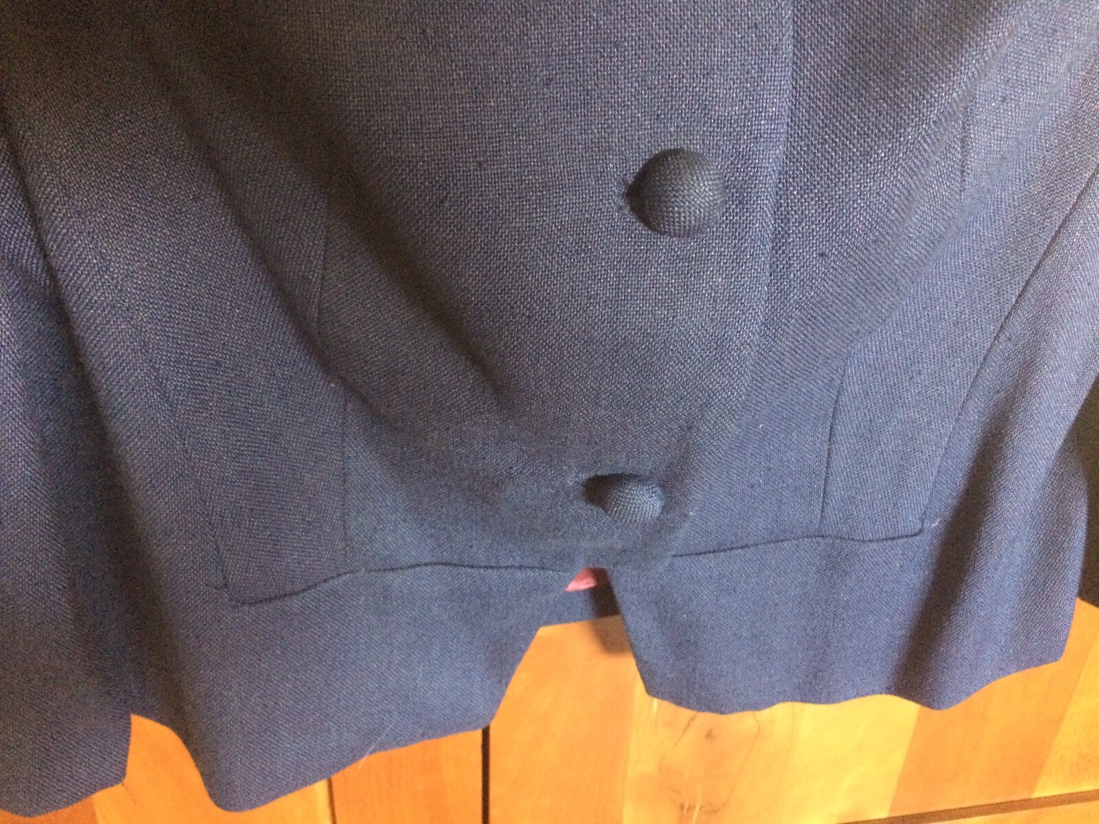 Vtg 1950/60s Women’s L’Aiglon Suit/Size 12/Jacket & Skirt/Rayon & Flax/Navy Blue