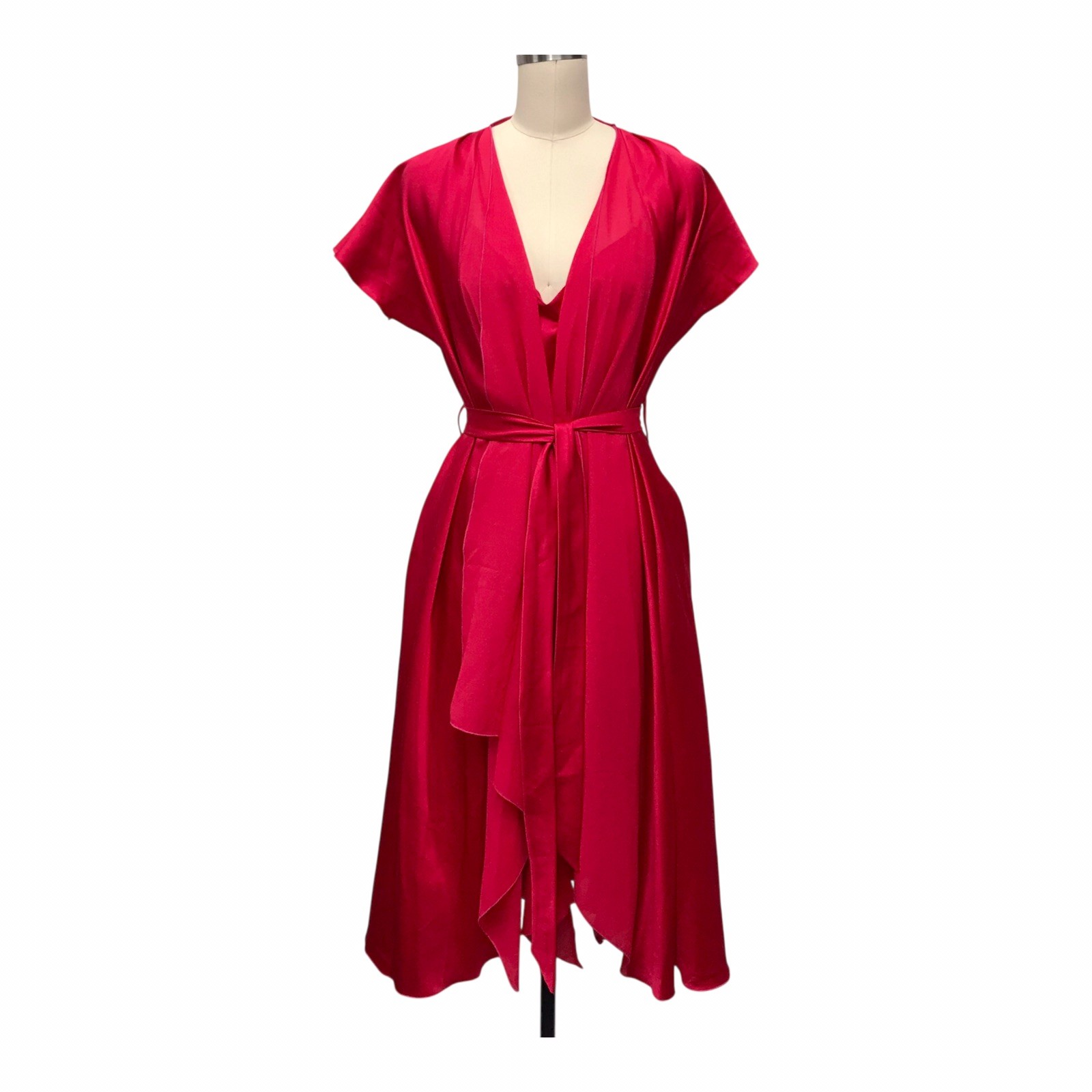 VTG Georgette Trabolsi Slip Dress With Robe Asymmetric Fairy Sexy Retro Sz S