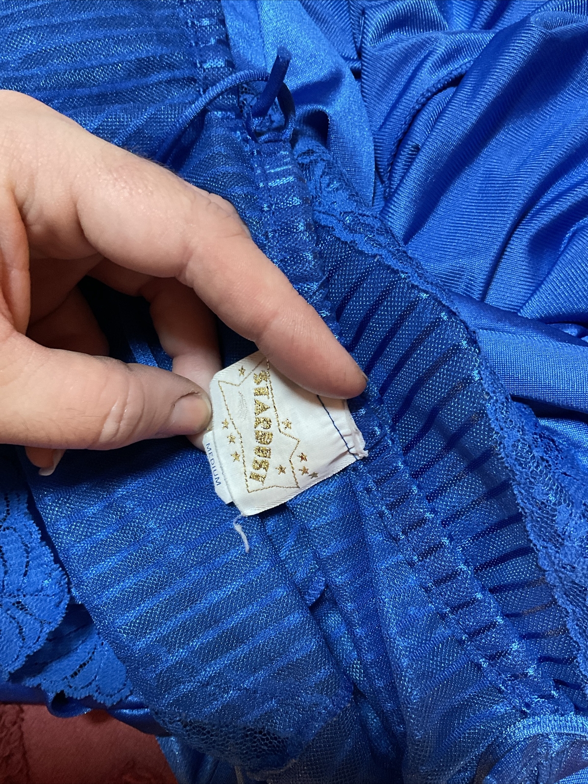 Vintage Stardust Royal Blue Sexy Nightie Gown Long Size Medium