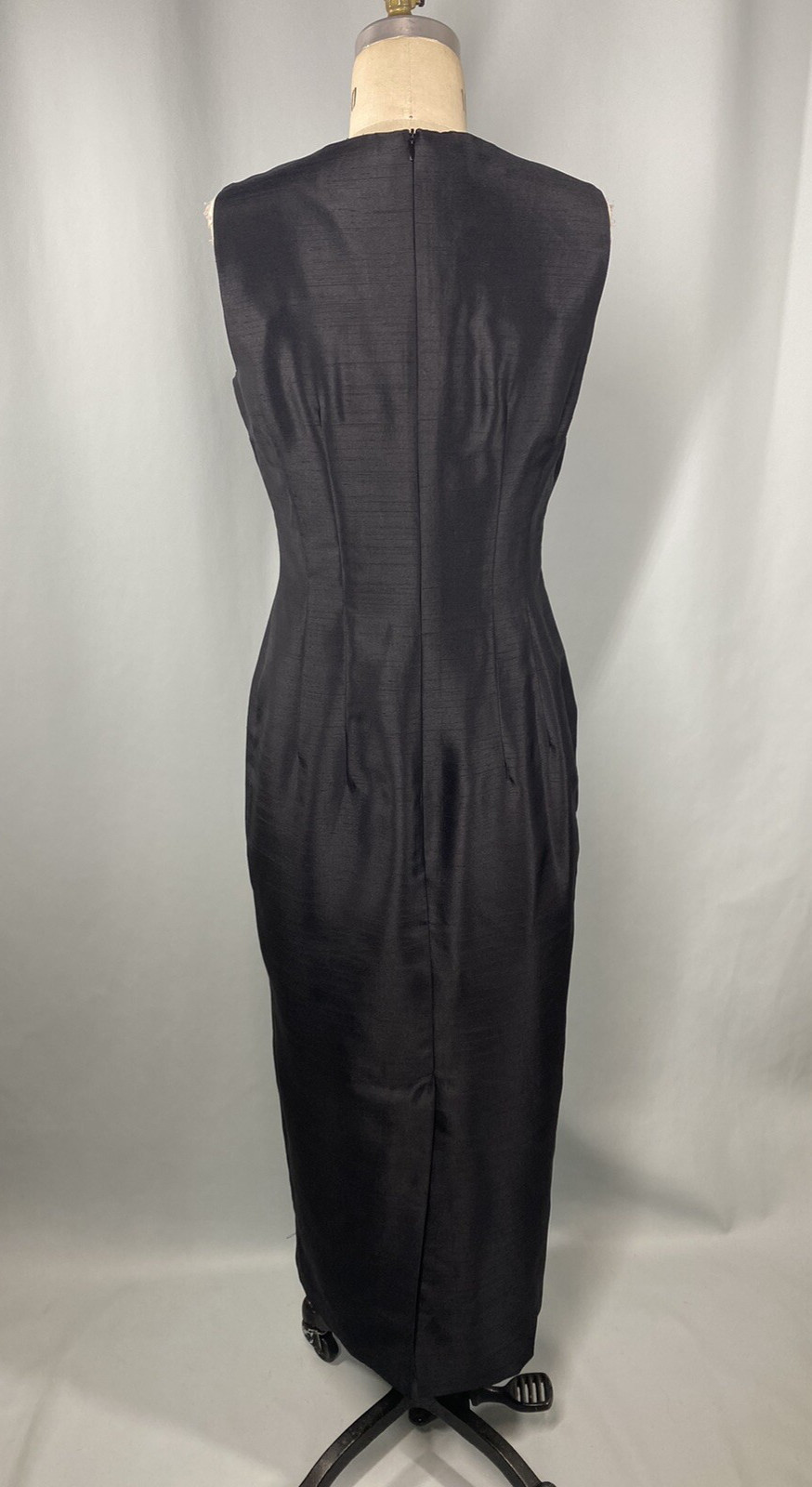 Classic Black Sheath Dress SIZE 8 long SHARON YOUNG sleeveless modest Y2K