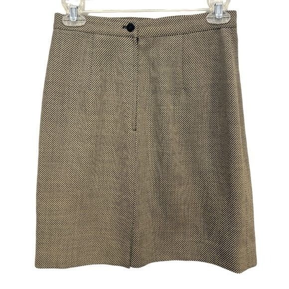 Vintage Giorgio Armani Le Collezioni Brown Twill Wool Skirt Size 6