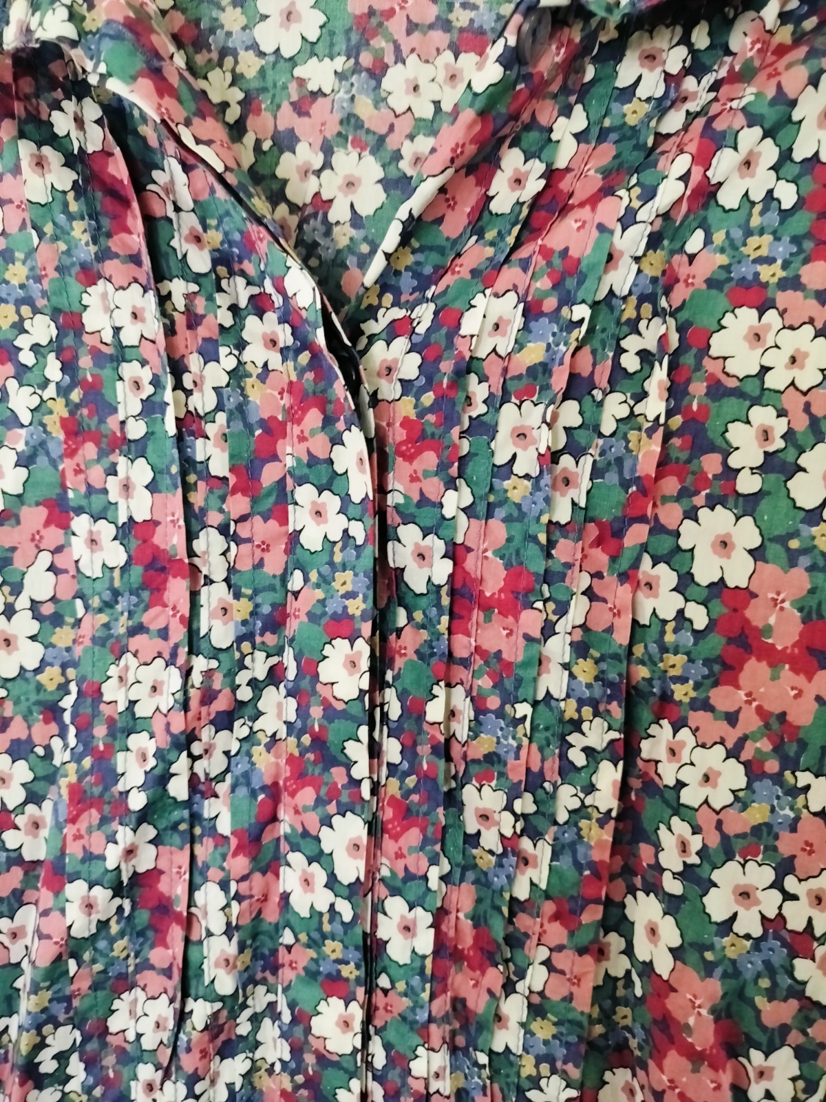 Liberty of London Vintage 70s 100% Cotton Calico Floral Dress Made in England