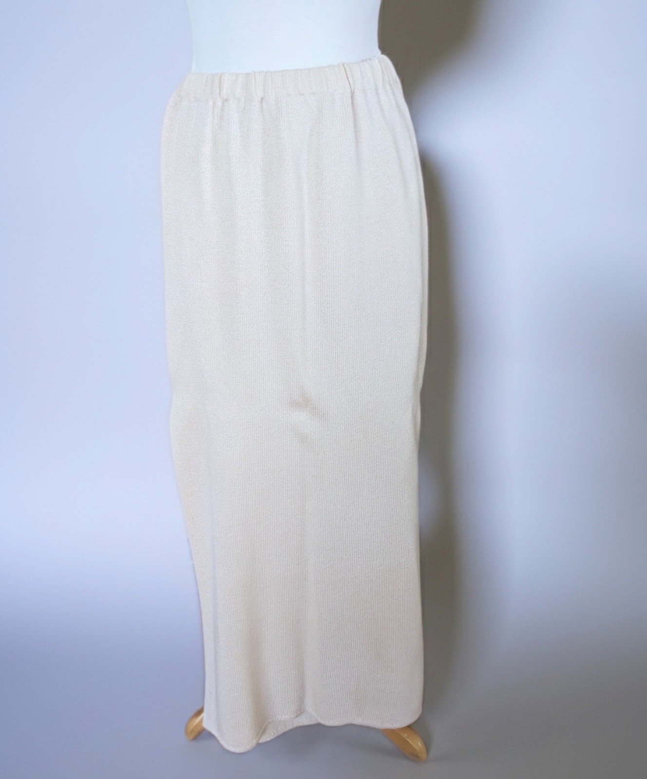 Vintage 80s St John Knits Lillie Rubin Cream Rhinestone Maxi Dress Set