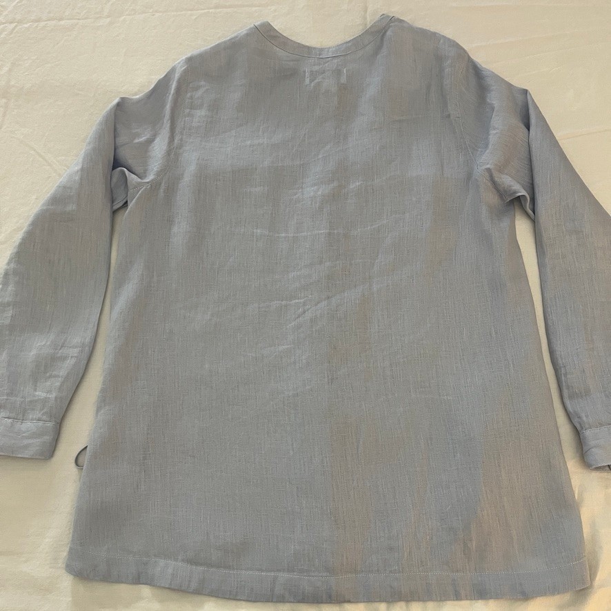 Peck & Peck 100% Linen Button Up Blouse Sz S Coastal Grandmother Lagenlook