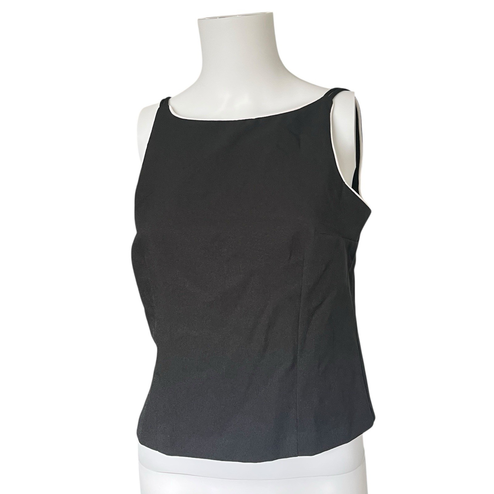Vintage 90s Byer Too Black Sleeveless Blouse Made in USA Size 9