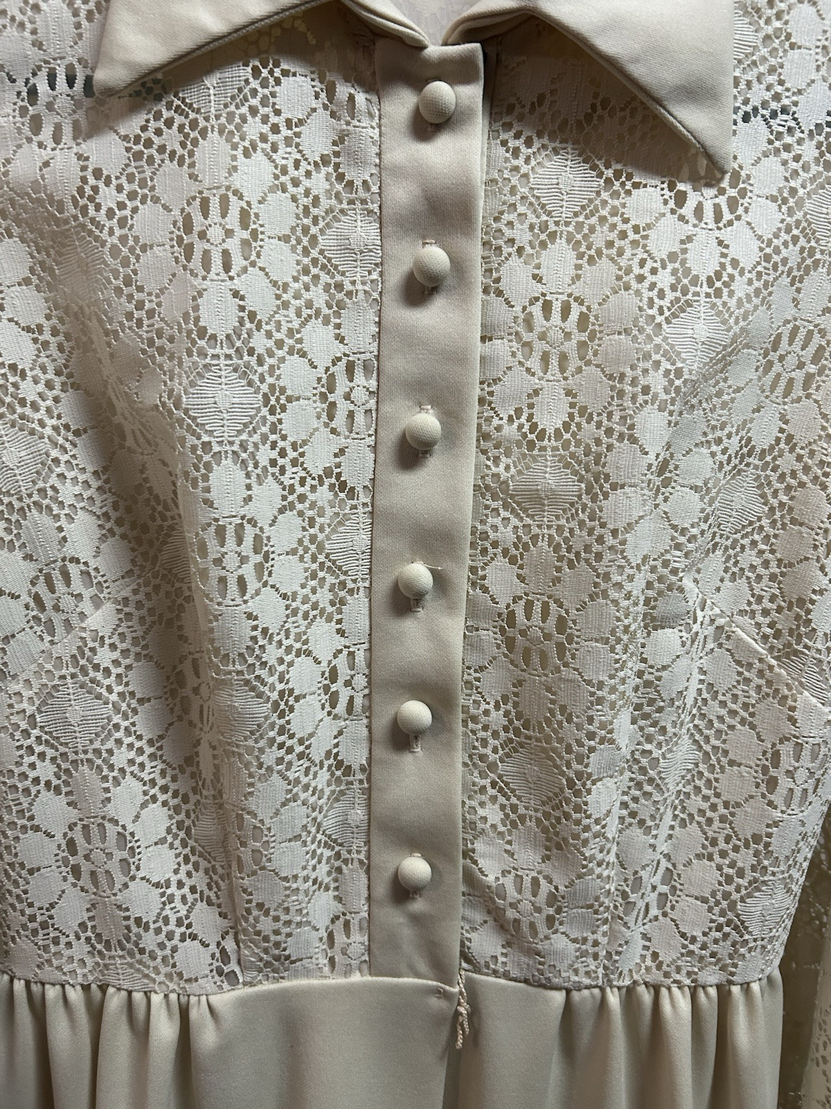 Vintage 70s Toni Todd Yellow /cream Maxi Dress Small?