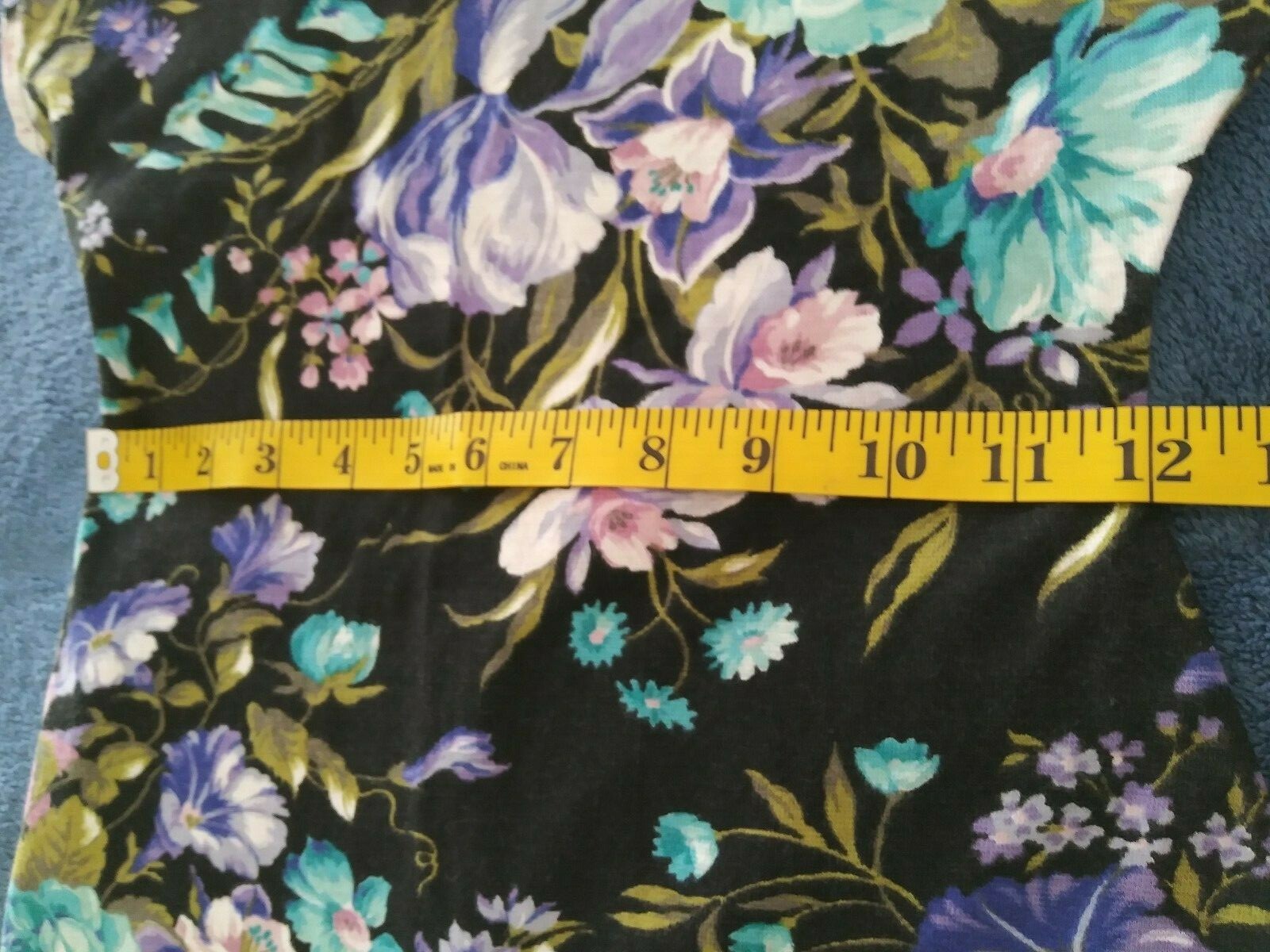 New Wave Dress S JAY JACOBS 1980s Chiffon Floral Stretch CUB WEAR Hip Hop Style