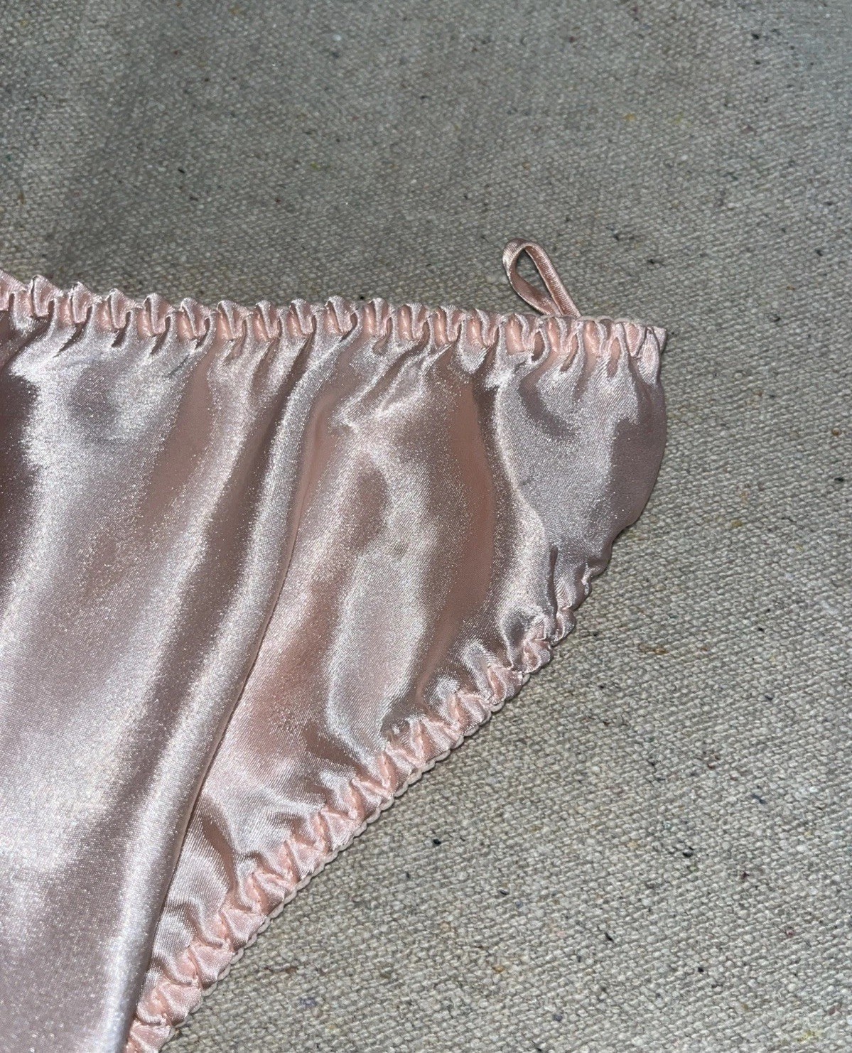 Vintage Morgan Taylor 90s Pink Shiny Satin Embroidered Sissy Shiny Panties M