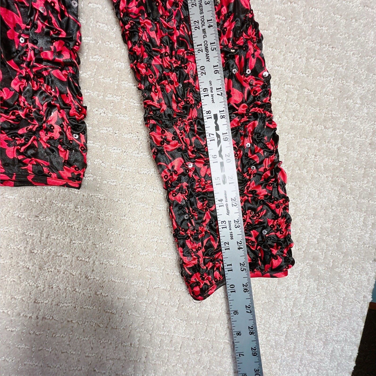 Vintage Draper’s & Damon’s Petites Jacket Women’s PL Black Red Sequined Ruched