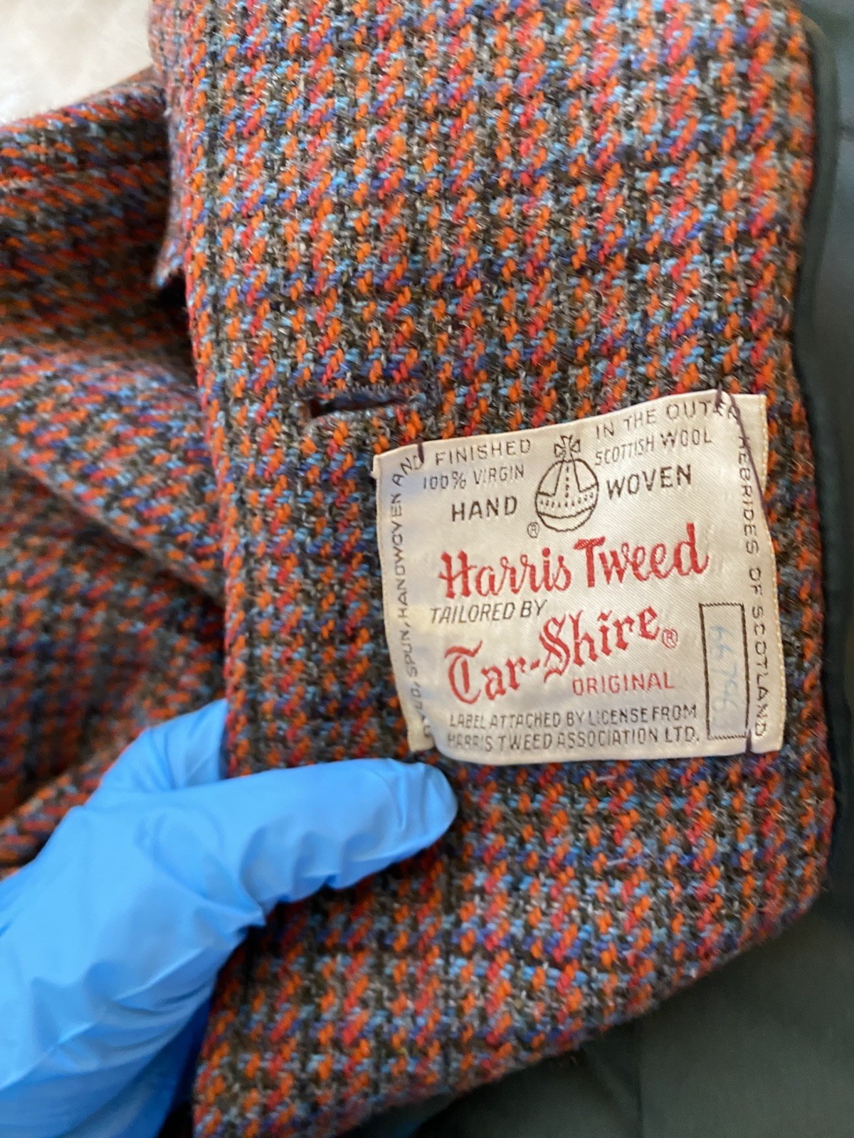 VTG Tar-Shire 1960’s Women’s Harris Tweed Wool Houndstooth Coat Size L XL EUC