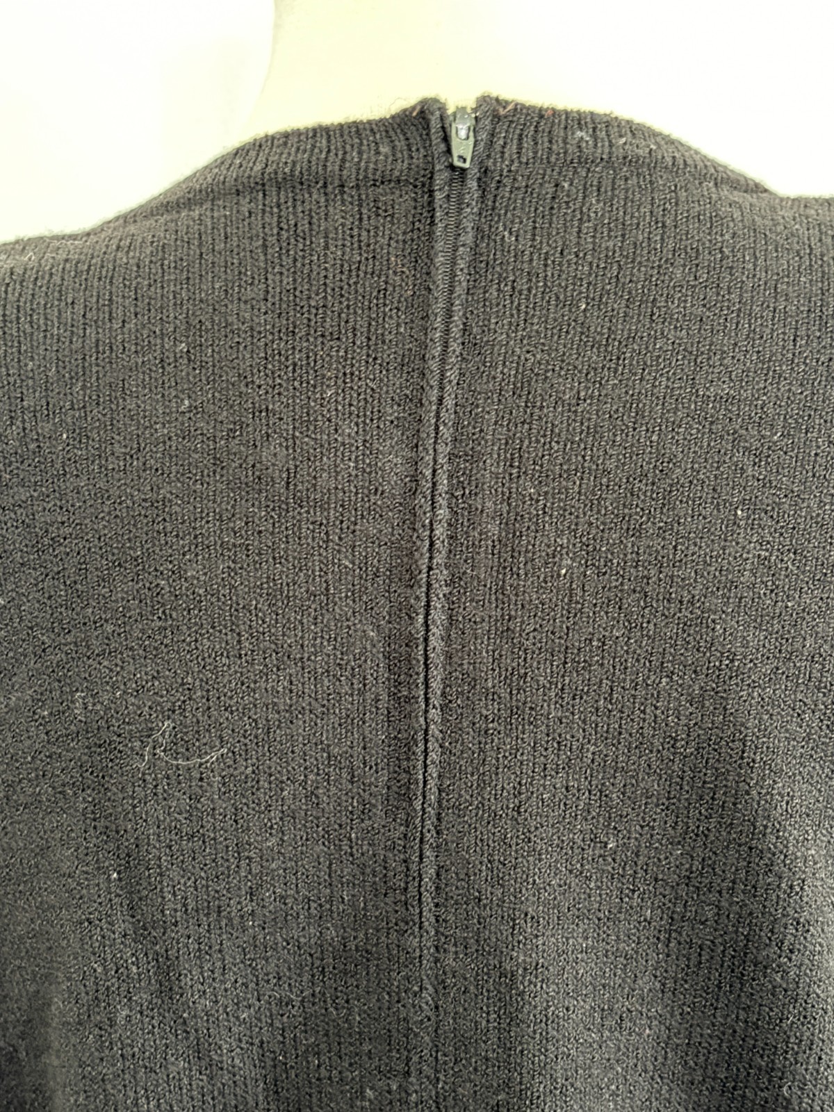 Jennifer Roberts Women Black Wool Knit Sweater Dress Vintage 16 W Plus 80s 90s