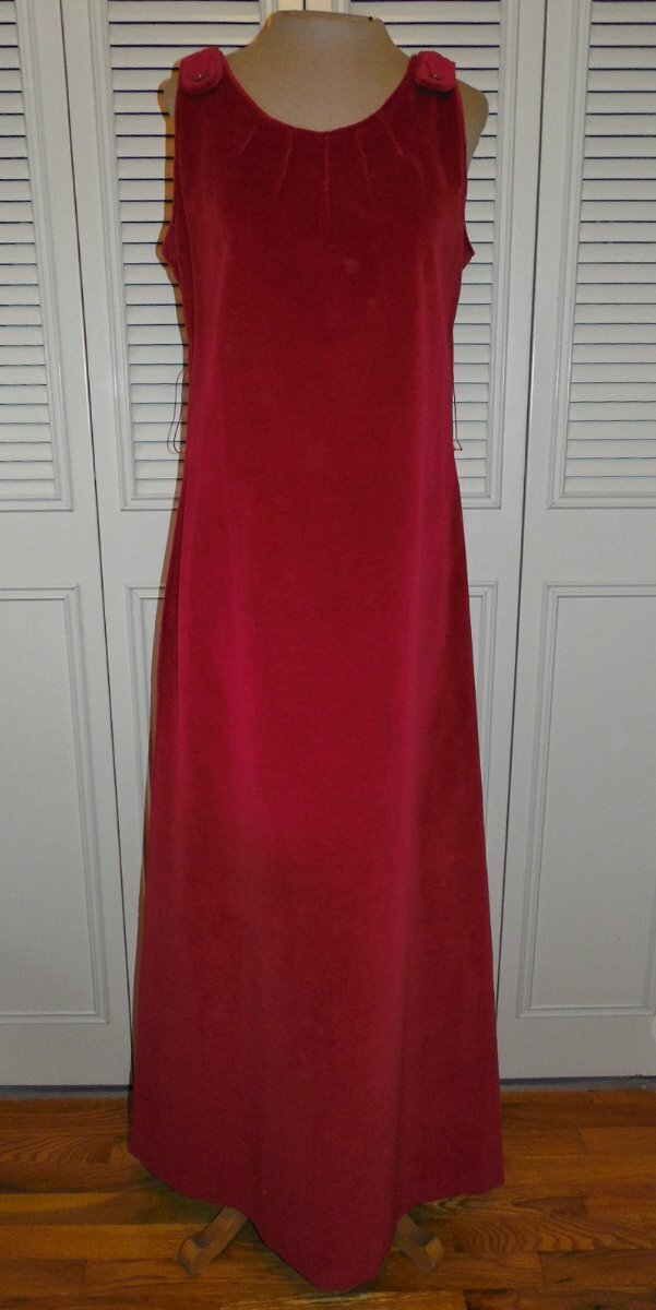 Vintage GLEN OF MICHIGAN Bill Atkinson Red Velveteen Long Hostess Dress – 12