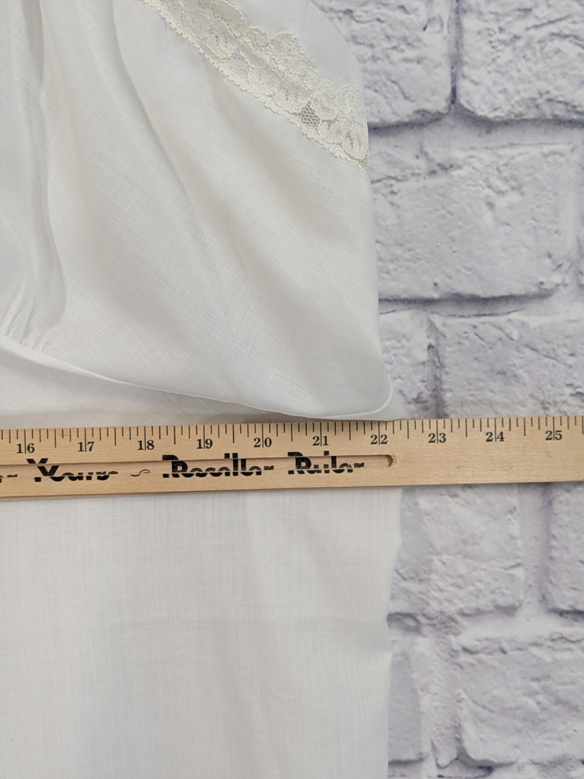 SZ 52! SEMI SHEER!😍Vntg Stoneswear Full Dress Slip Nightgown Poly Cotton Lace