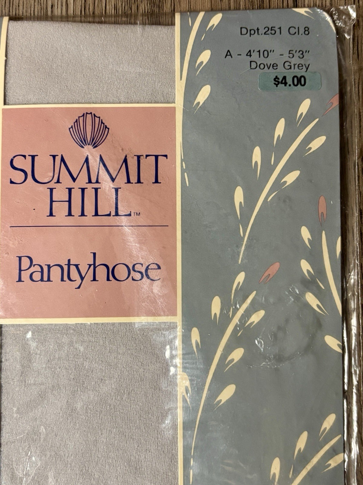 Vintage Summit Hill Pantyhose Dove Grey Size A NOS Hudson’s 1980s
