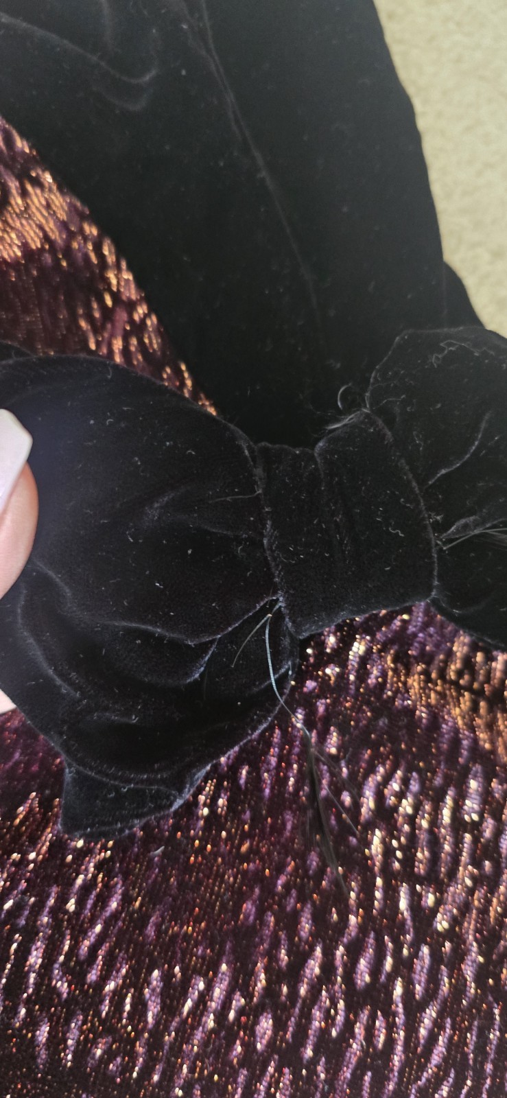Vintage 80s Nuit black organza peplum sequin Lot Jean Tie Silk Reseller Small 6
