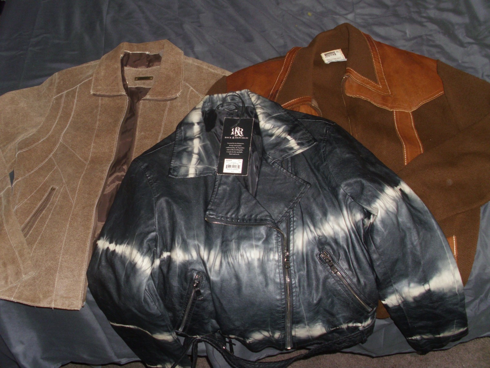 Lot of 3 Vintage Mont.Ward Orlon Acrylic Swet.Rock & Republic, i e Leather Coats