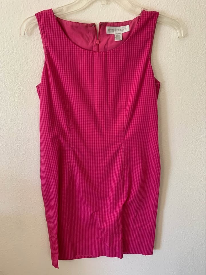 Vintage sleeveless dress – hot pink gingham from Petite Sophisticate