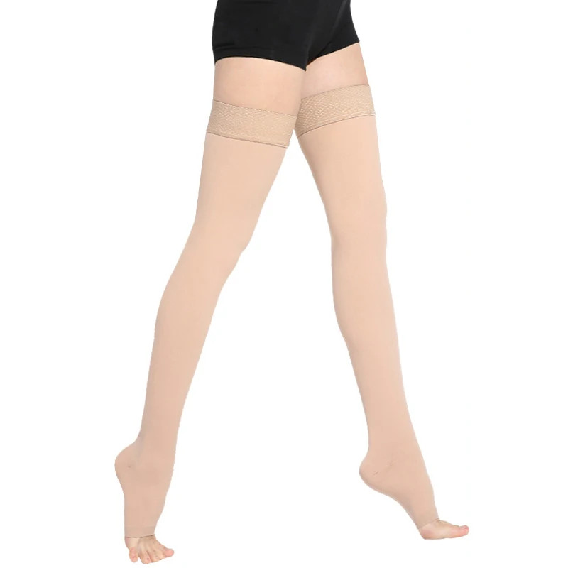 S M L XL XXL XXXL 23~32mmHg Men Woman Thigh High Medical Compression Stockin