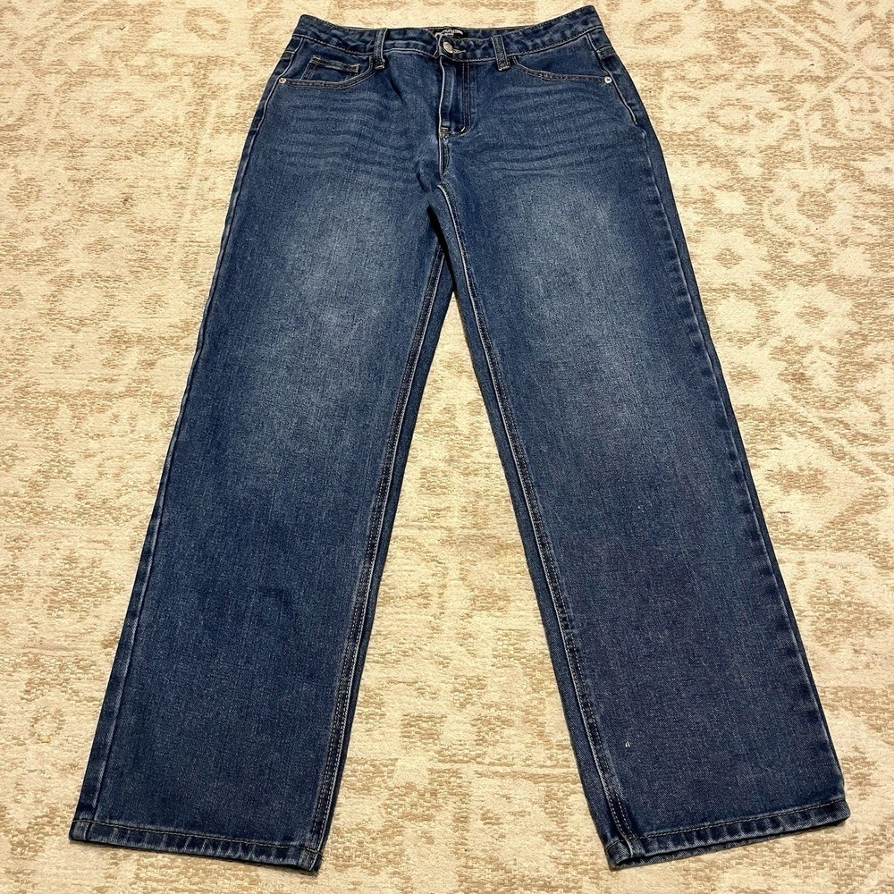 High Rise Wide Straight Women 8P 90s Retro Streetwear Denim Jeans