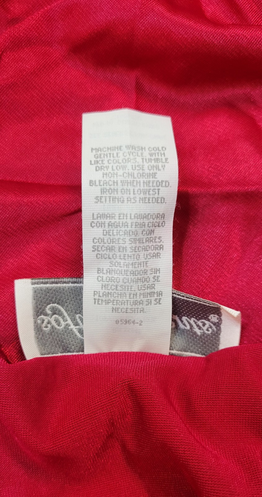 Vintage Soft Moments New York Red Nylon Satin & Semi Sheer Lace Slip Nightgown L