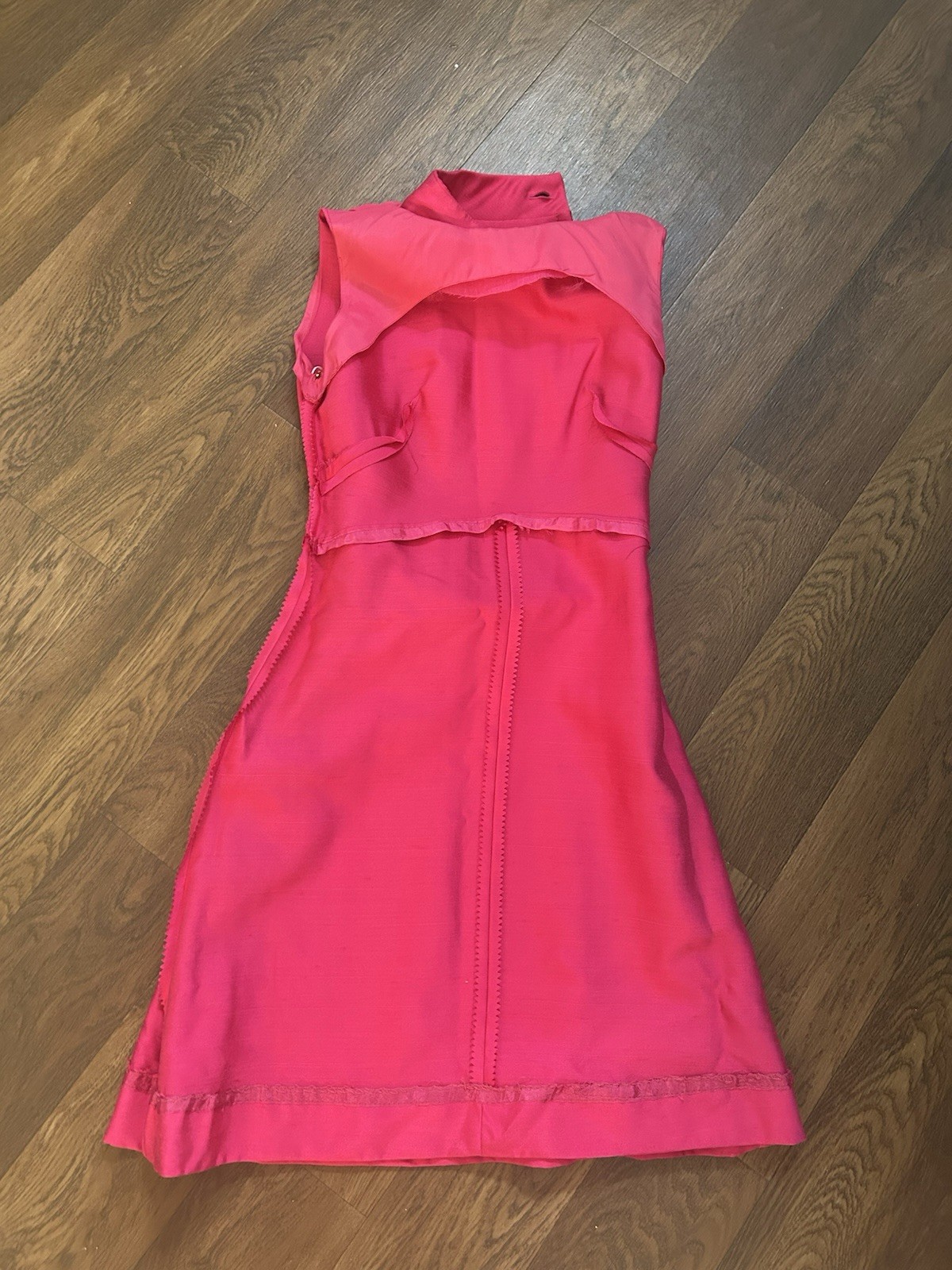 Vintage 1950s Maggi Stover Hot Pink Mod Sheath Dress Style 4129 NWT