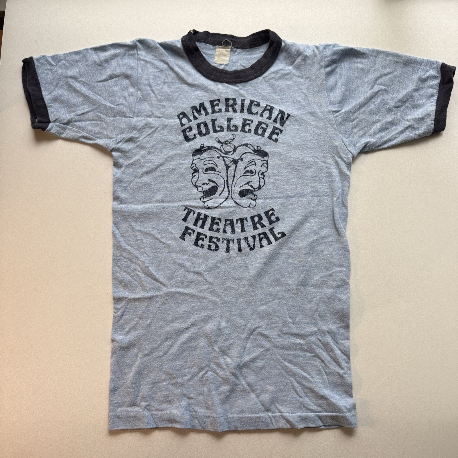 Vintage KCACTF Single Stitch Ringer T Shirt szS Kennedy Center Authentic 70s 80s
