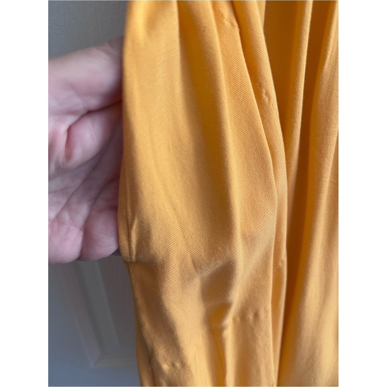 Soma WKND Mustard Gold Flutter Sleeve Mini Dress XL Smocked Back Coastal Grandma