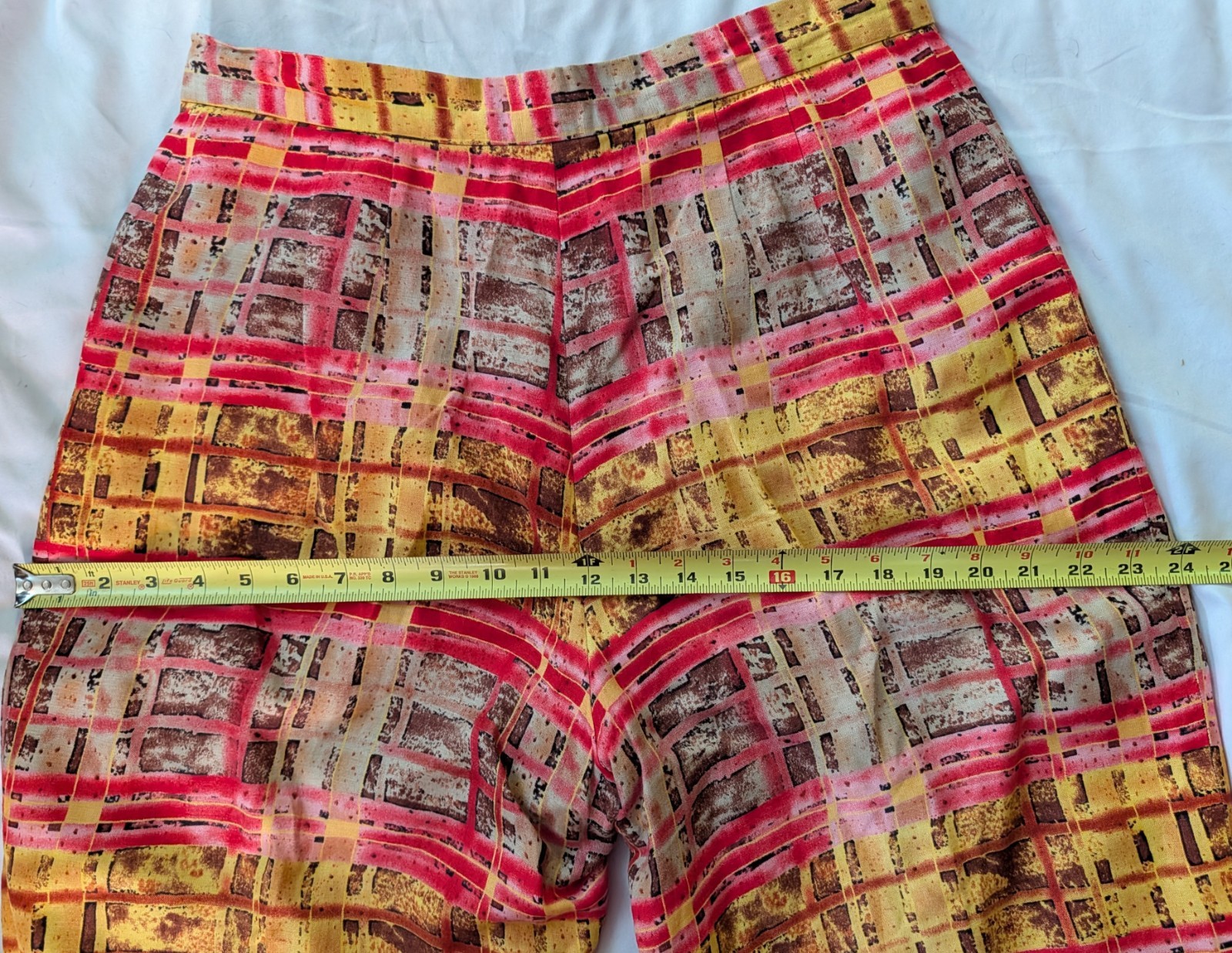 OOAK Pant Suit Women Sz 14 Harve 3D Flower Abstract Color Casual Crop Legs Lined