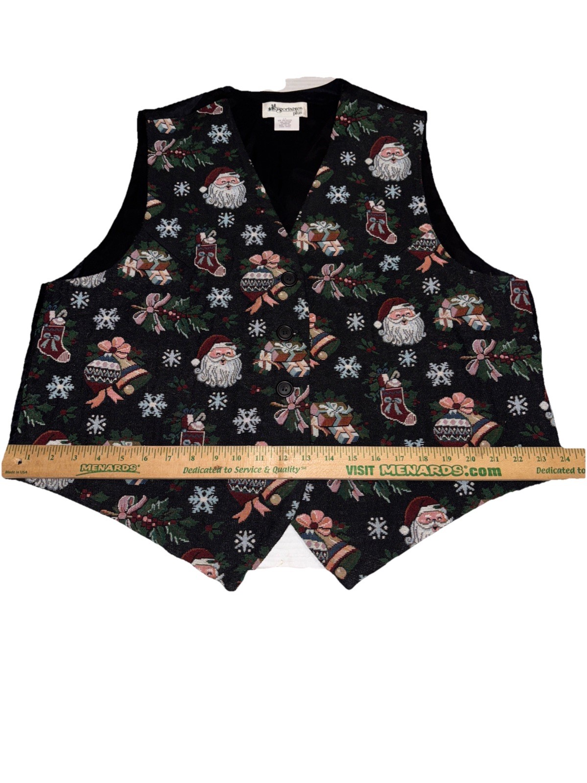Sportables Plus Vintage Christmas Vest 1x Unisex Ugly Holiday Santa 90s