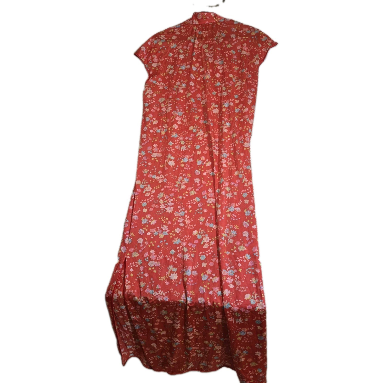 Vintage Vanity Fair Dressing Gown Robe 1980s L Floral Lounge Wear Retro Modest