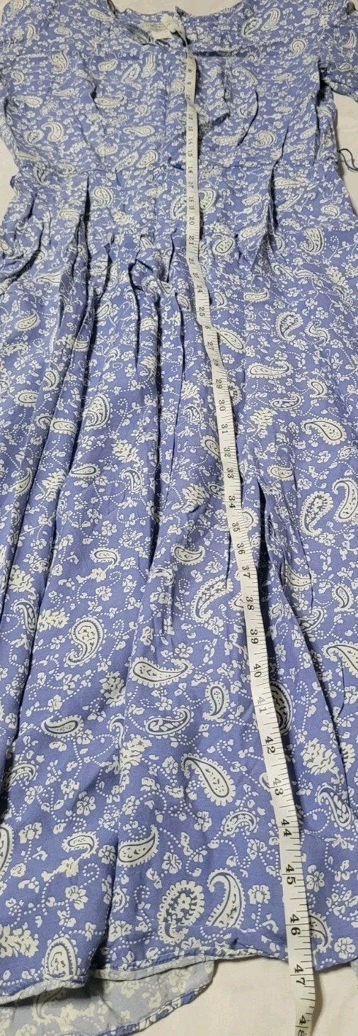 Vintage ’80s ED Michaels Dress Size 10 Blue Tea Garden Floral Dress