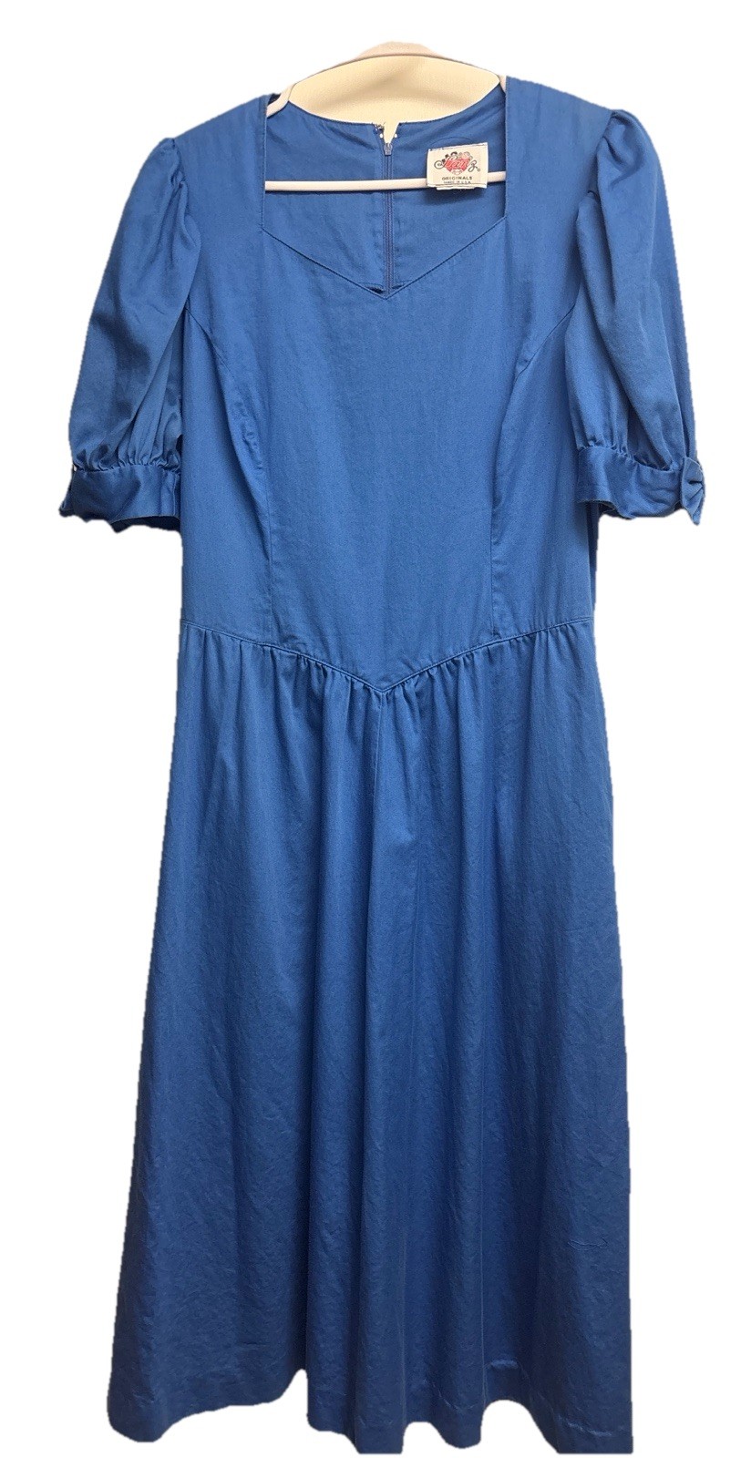 Vintage Lanz Originals Dress Women’s S/M Royal Blue Cottagecore Cut Tag Flaw
