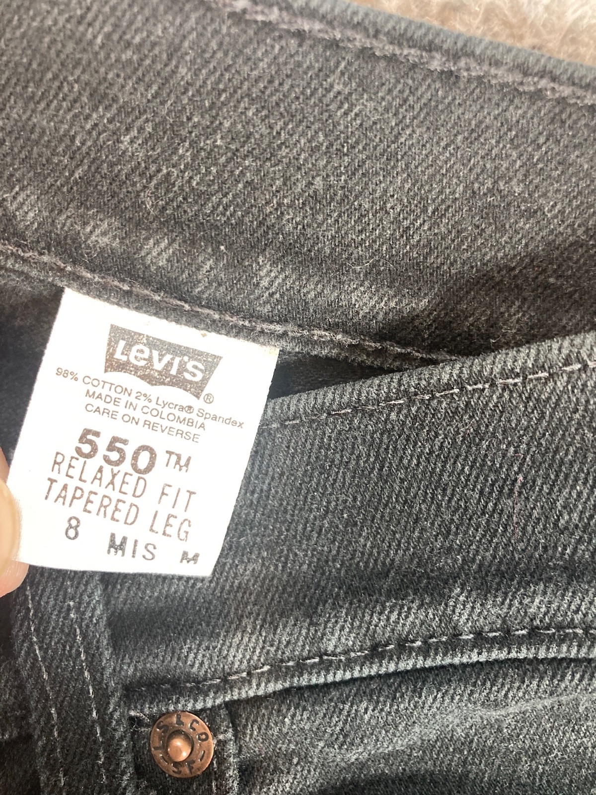 Levis 550 Jeans Womens Size M 8 Mis BlackRelaxed Fit Tapered Leg 28×30 VTG