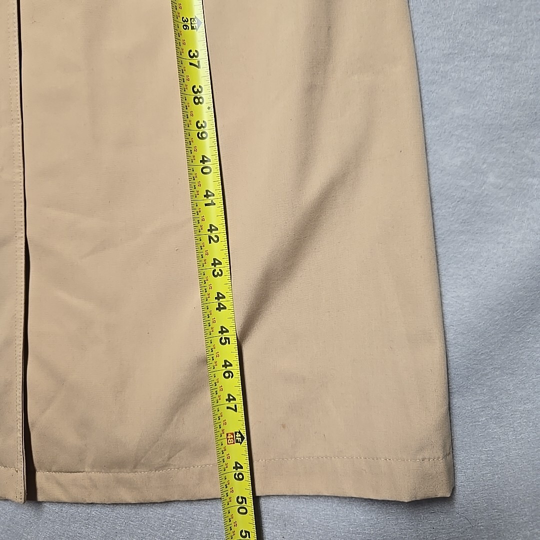 VTG Etienne Aigner Long Khaki Trench Coat 12 Leather Accent Neutral