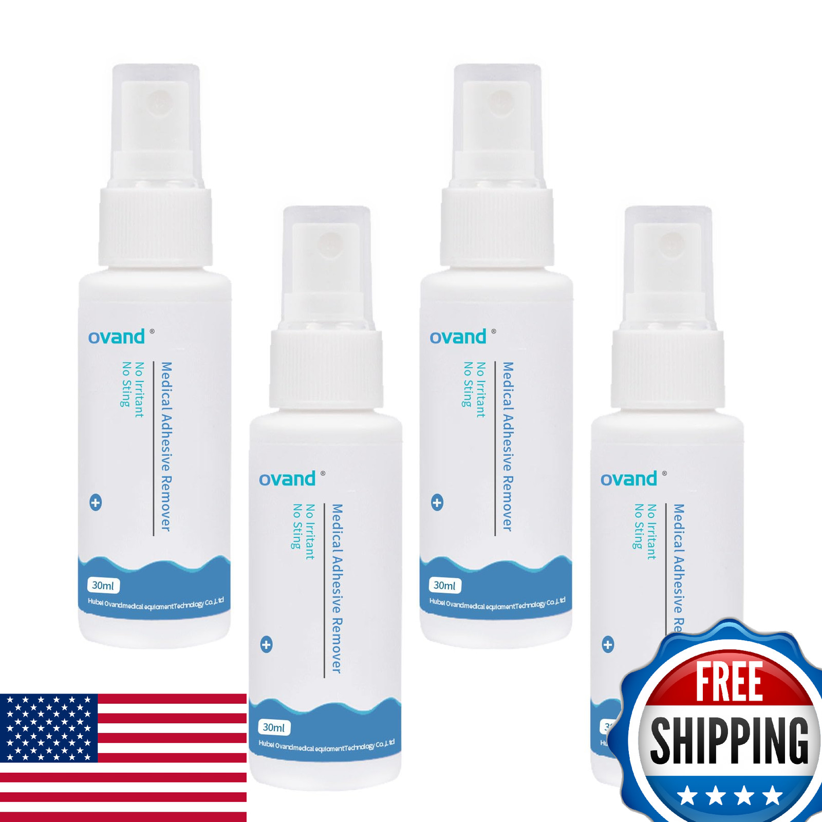 No-Sting Ostomy Adhesive Remover Spray 4 Pack 1oz Skin Mastectomy Tape Medical