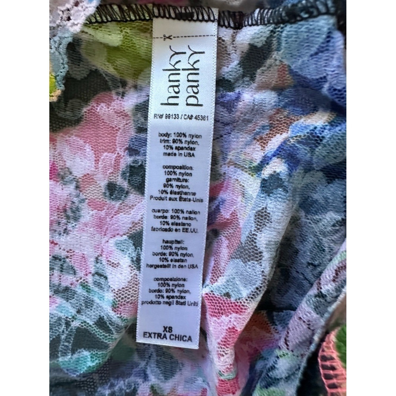 Hanky Panky Signature Lace Printed Camisole XS NWT Floral Unlined Cami