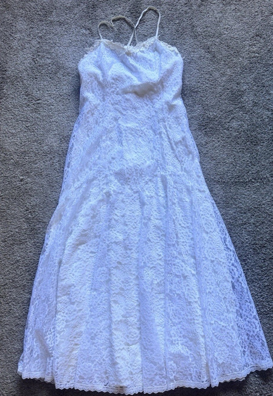 VTG Gunne Sax White Lace Dress Maxi 70s/80s Prom Sundress Scott McClintock