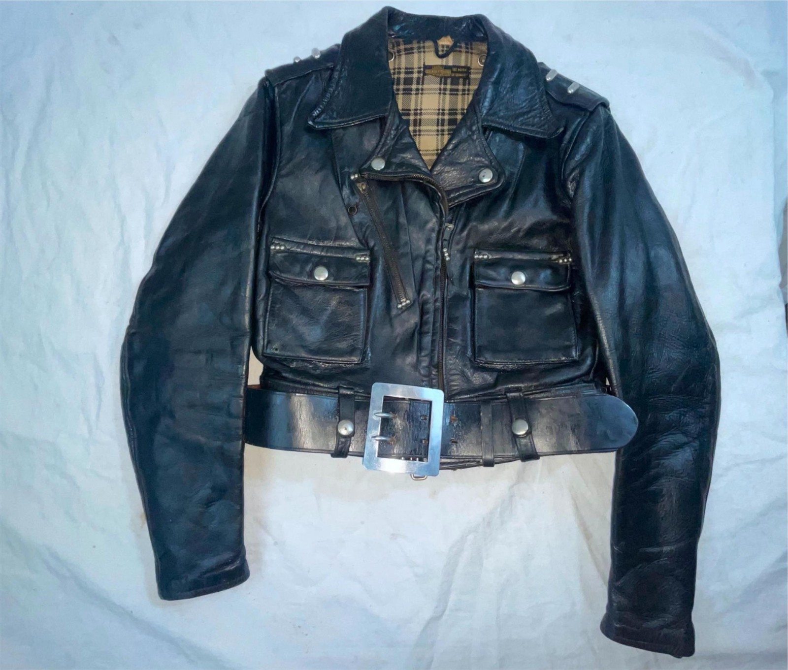 VTG 40s WOMENS S HARLEY DAVIDSON LEATHER CYCLE QUEEN MOTORCYCLE BIKER JACKET